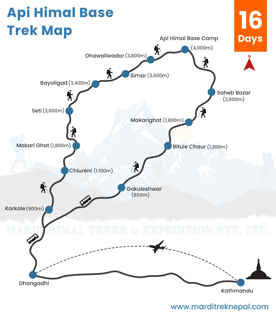 Api base camp trek map
