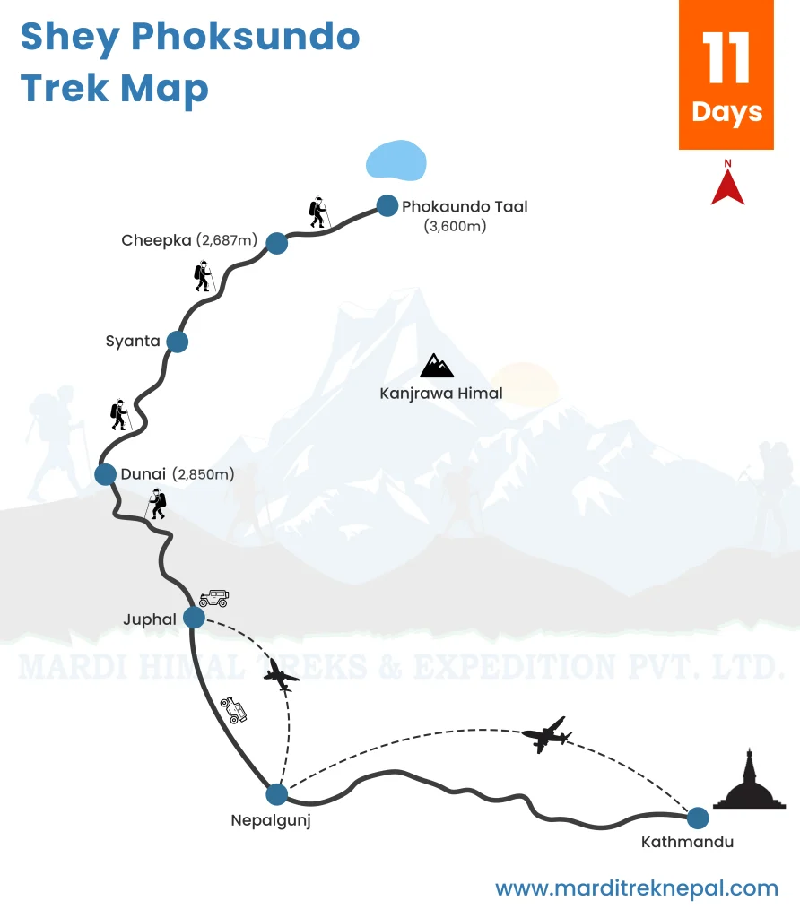 Shey phoksundo Trek Map