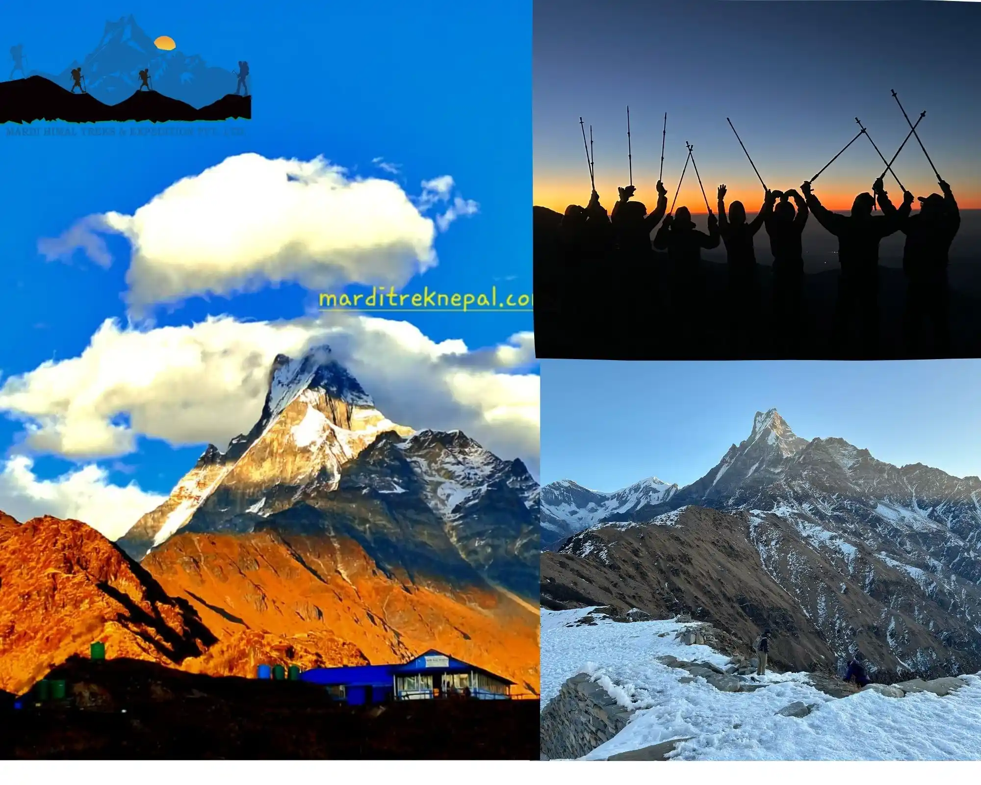 Beautiful scenery of Machhapuchare visible in the Mardi himal trek route in Nepal.