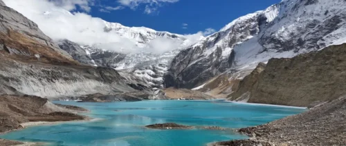 beautiful lake view of annapurna north base