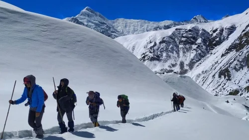 people climbing himalayan
